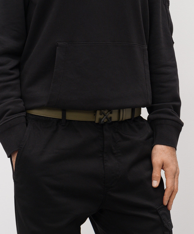 Off-White Двосторонній шкіряний ремінь з емблемою Arrow OMRB14GF25LEA001 зображення 2