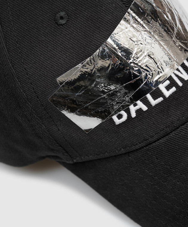 Balenciaga Черная кепка Silver Tape A009HA4E1B3 изображение 4