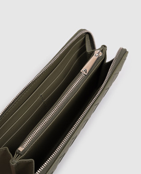 Bottega Veneta Шкіряний гаманець Intrecciato кольору хакі 814838VCPQ4