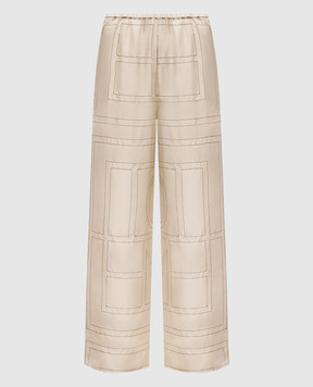 Toteme Бежевые брюки из шелка 213255707