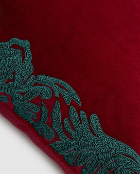 Etro Бордова велюрова декоративна подушка з вишивкою Pegaso UKAA0004AR386