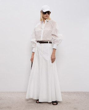 Brunello Cucinelli Белая блуза с цепочкой мониль MH750MO516