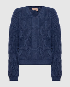 Twinset Синий свитер с шерстью 262TT3010