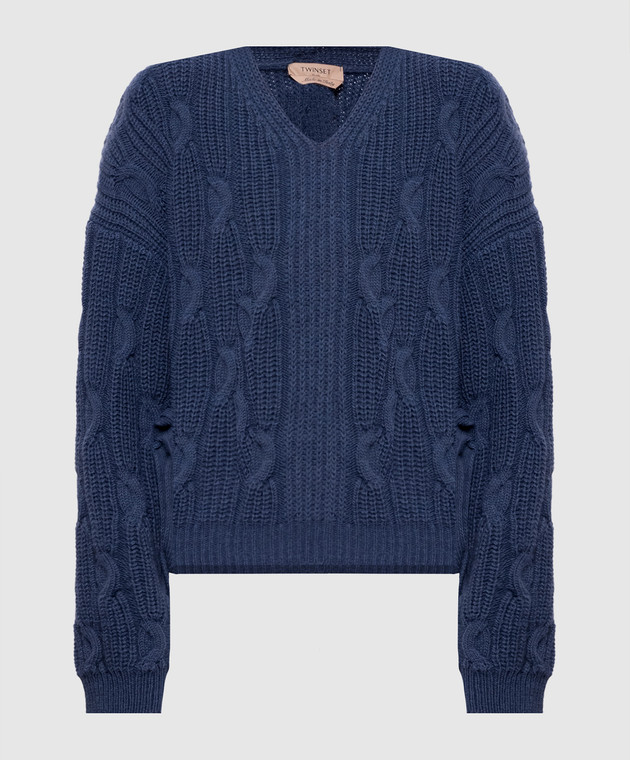 Twinset Синій светр з вовною 262TT3010