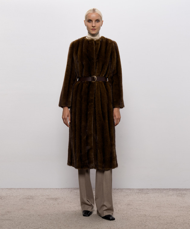 Max Mara Коричневое пальто ORMA MSTORMA изображение 3