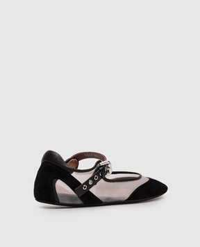 Premiata Чорні комбіновані балетки M7311CRO