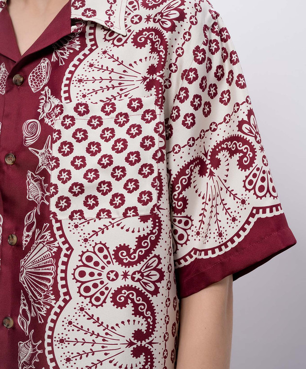 MANTERO 1902 Бордовая блуза Leon из шелка 0217A2811T0879H изображение 5