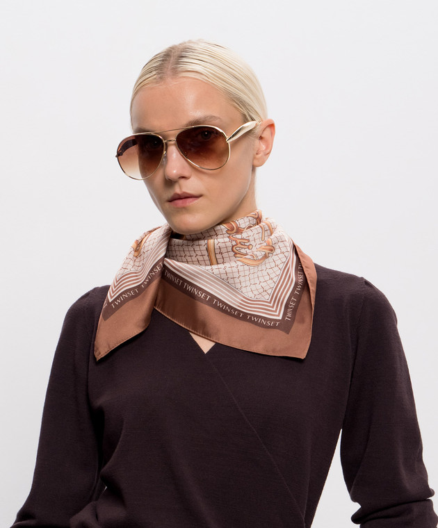Twinset Бежевый платок в принт 262TO5550 изображение 2