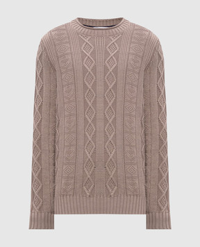 Brunello Cucinelli Бежевый свитер в узор M28505900