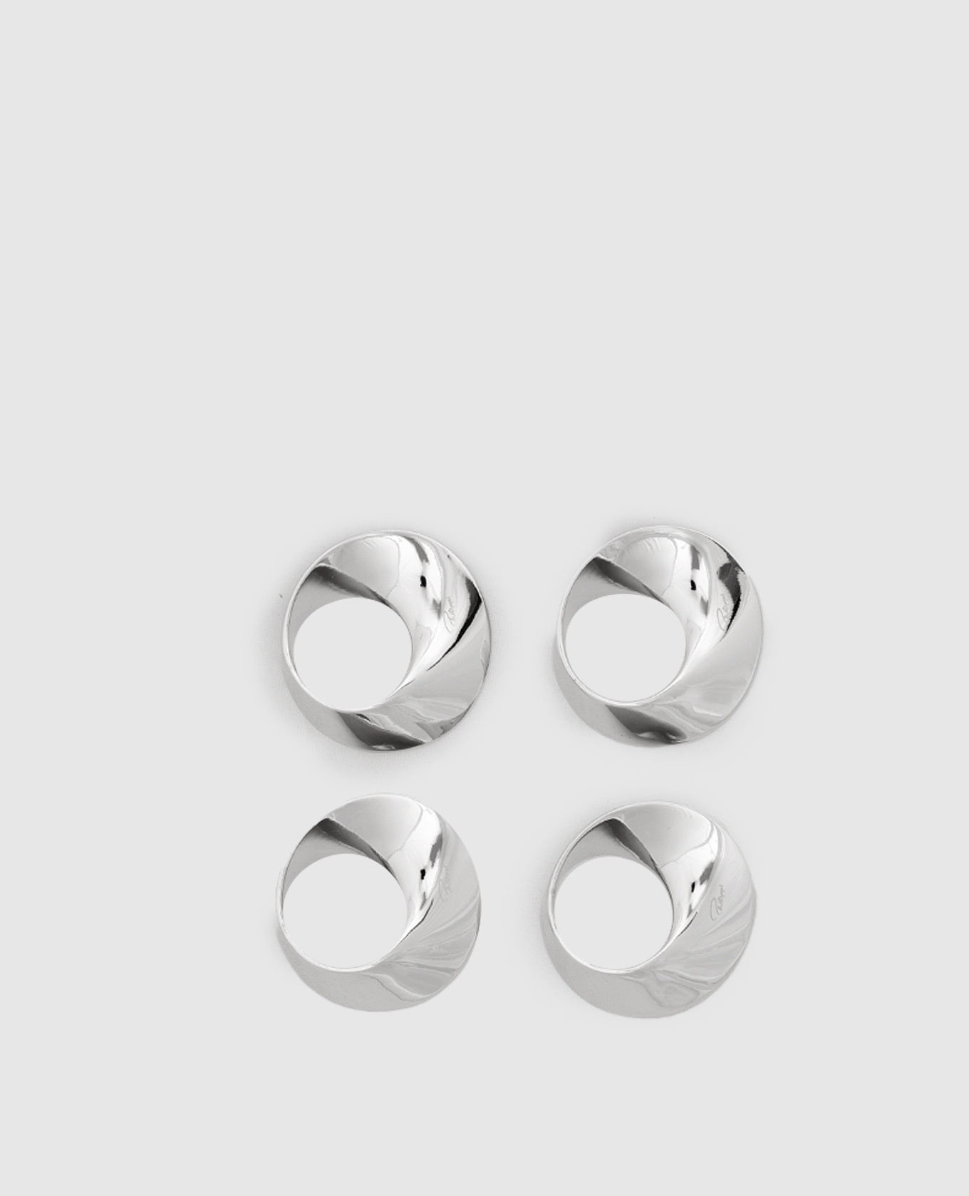 

Набор колец для салфеток SWIRL, Серебристый, Аксессуары для кухни