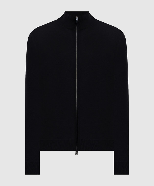 Canali Чорний кардиган з вовни MK01149C0022