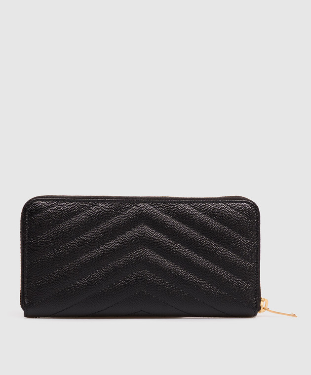 Saint Laurent Черный кожаный кошелек с логотипом монограмма 358094BOW01 изображение 2