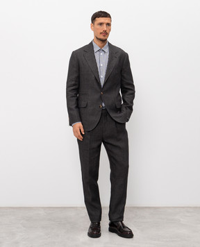 Brunello Cucinelli Сірий костюм з льону MB430LDTH