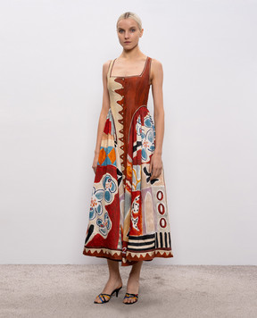 Alemais Сукня Michelle в брендовий принт з льоном 6040D