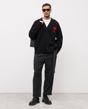 Ami Paris Чорні штани з вовни HTR111WV0066