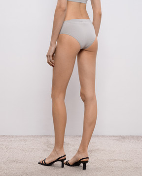 Maison Margiela MM6 Сірі трусики-сліпи з нашивкою емблеми MKL740010