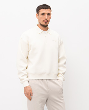 Mackage Белый свитшот Felix с воротником-поло FELIX