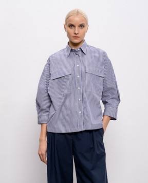 Brunello Cucinelli Синяя рубашка в полоску MH740MP406