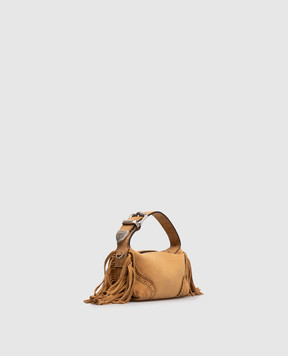 Ermanno Scervino Коричнева замшева сумка Candy Duffle з бахромою D483S320TRIFV