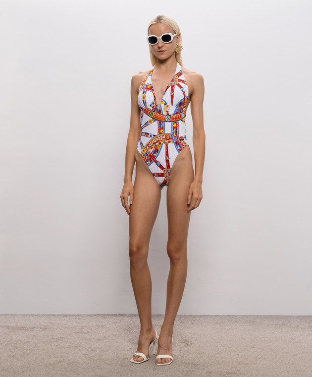 Dolce&Gabbana Белый купальник в принт O9C27JON0HE изображение 2