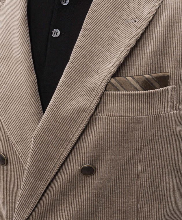Brunello Cucinelli Коричневый платок-паше из шелка MI8920091 изображение 2