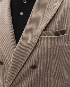 Brunello Cucinelli Коричневый платок-паше из шелка MI8920091