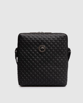 Stefano Ricci Черная кожаная сумка с фактурной эмблемой ND156GTUMR1MR