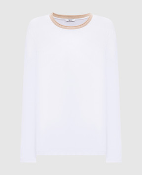 Peserico Белый лонгслив в рубчик S06768J0A5669