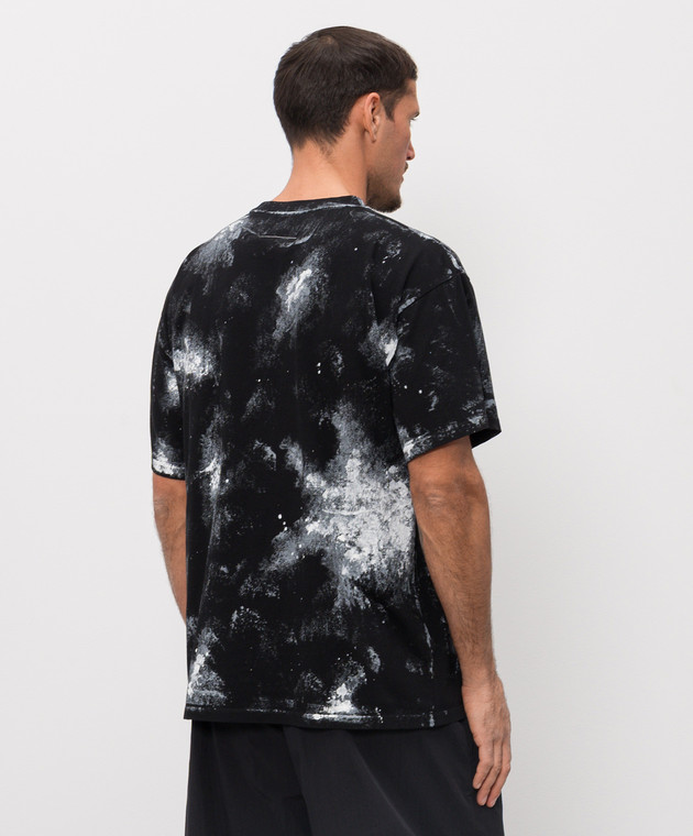 Maison Margiela MM6 Чорна футболка в принт SH2GC0039M20048 зображення 4