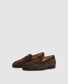 Santoni Коричневые замшевые лоферы WUNY72357SI9NAEA
