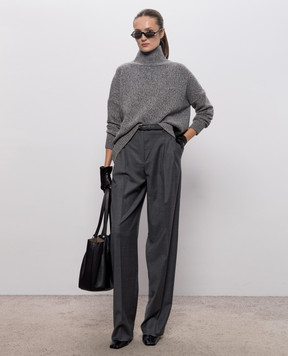 Max Mara Серые брюки LAGO из шерсти MSTLAGO