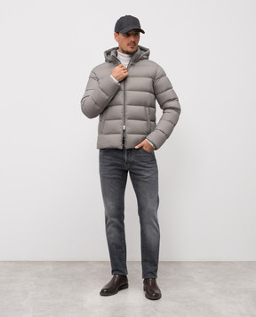 Herno Сірий стьобаний пуховик з логотипом PI001181U12456Z
