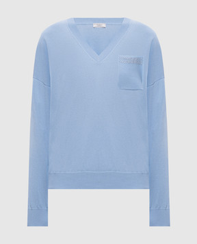 Peserico Блакитний пуловер з ланцюжком A99067F129173I