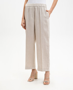 Peserico Бежевые брюки из льна P0430102629