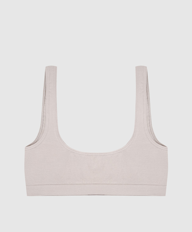 Maison Margiela MM6 Серый топ с нашивкой эмблемы MKRK40010 изображение 2