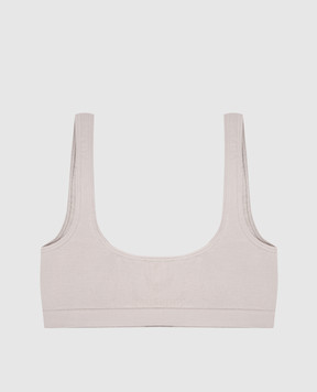 Maison Margiela MM6 Сірий топ з нашивкою емблеми MKRK40010