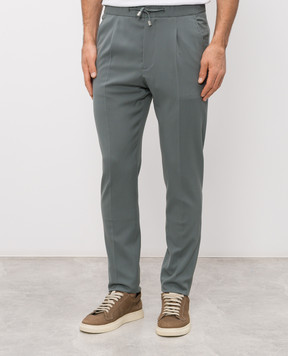 Enrico Mandelli Зеленые брюки из шерсти GYM02B6009