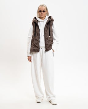 Max Mara Sportmax Біле худі SPDSLOGAN з розрізами SPDSLOGAN