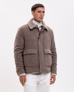 Canali Коричневая куртка из шерсти и кашемира SG03517O41108