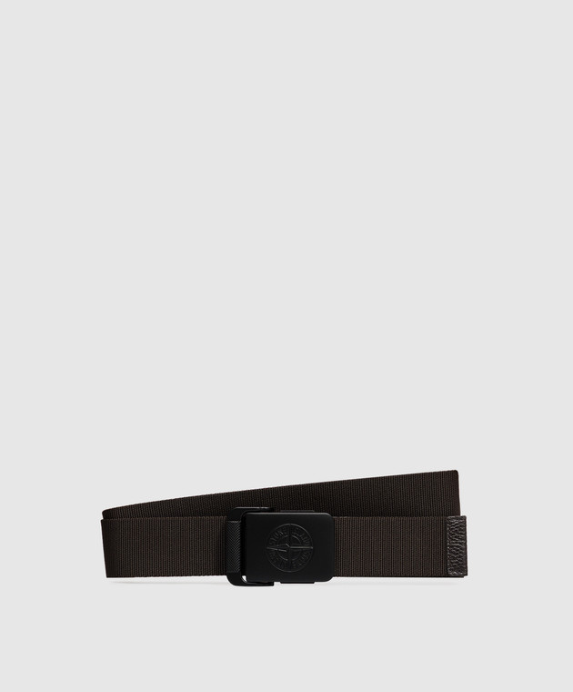 Stone Island Коричневий ремінь з брендовим гравіюванням L2S159300001S0073