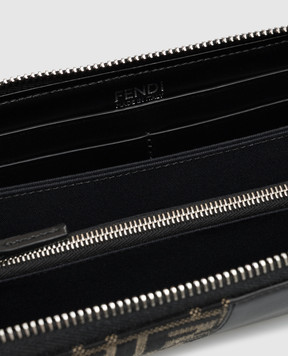 Fendi Черный комбинированный кошелек с узором 7M0210B139