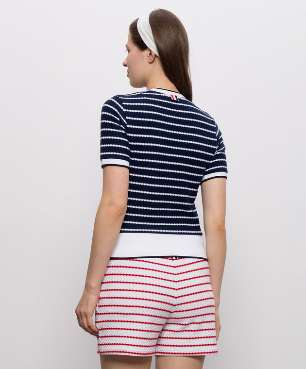 Thom Browne Синій топ в смужку FJS228AJ0268 зображення 3