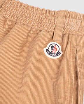 Moncler ENFANT Детские коричневые вельветовые брюки-карго L29542A0000554APL
