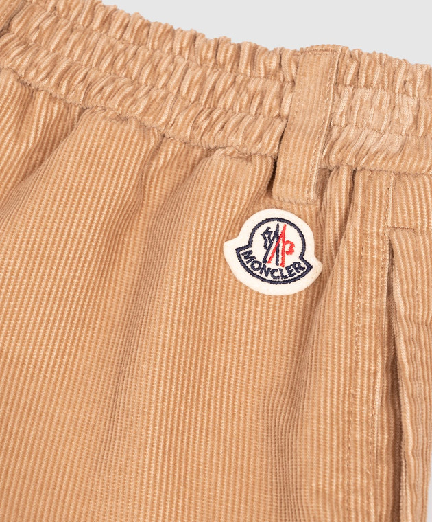 Moncler ENFANT Детские коричневые вельветовые брюки-карго L29542A0000554APL изображение 3