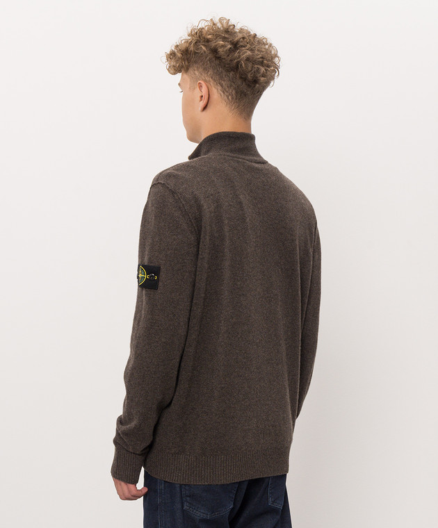 Stone Island Коричневый кардиган из шерсти L2S155100023S00B4 изображение 4