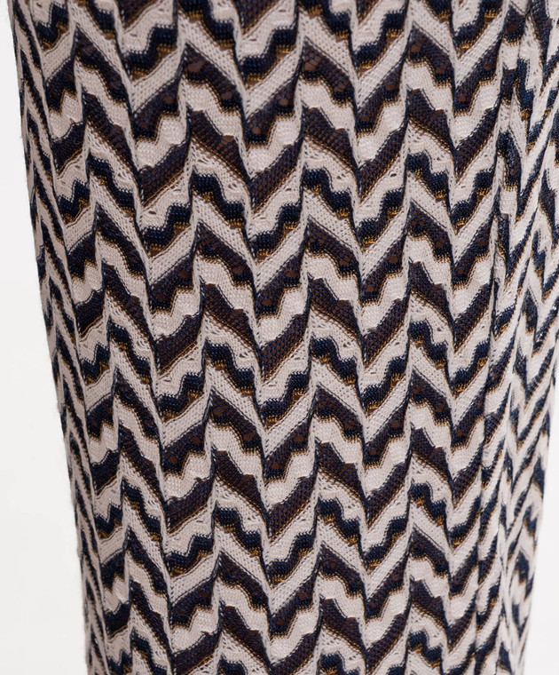 Missoni Бежевые брюки клеш с шерстью в узор DS26WI09BR015Q изображение 5