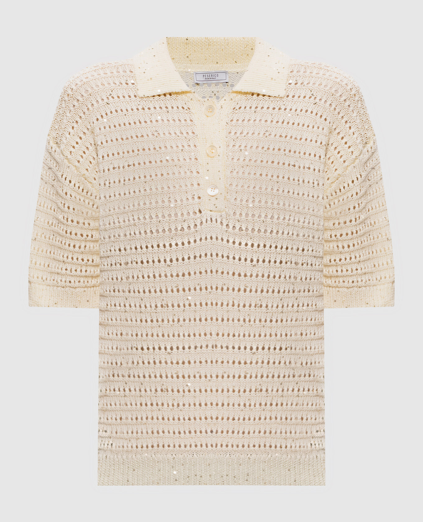 Желтый топ с воротником-поло