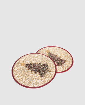 Lamart Набір декоративних різдвяних столових килимків з бісеру 25492