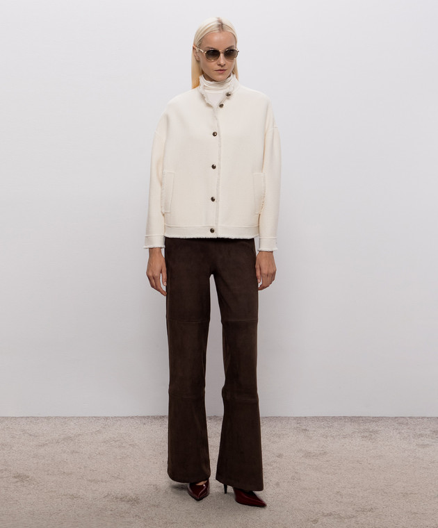 Max Mara Куртка PALMIZI цвета айвори из шерсти MXMPALMIZI изображение 2
