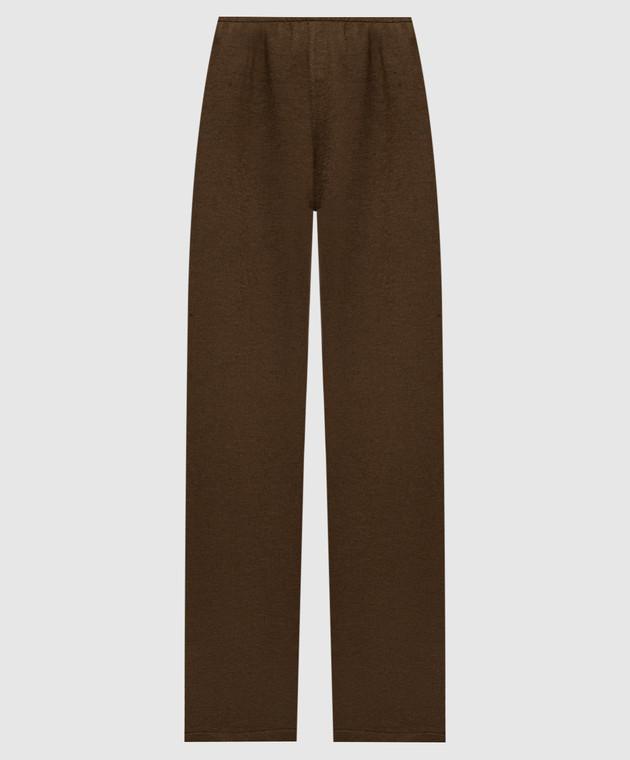 Ermanno Scervino Коричневые брюки из кашемира и шелка D492P754PHP